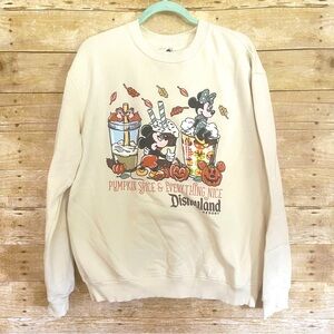 DISNEYLAND Pumpkin Spice & Everything Nice Sweatshirt Large NWOT